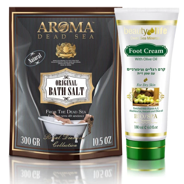 Sel la mer Morte + crème pour les pieds 1